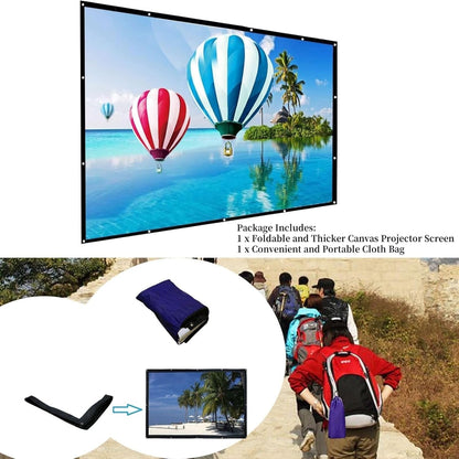 180 Inch Outdoor Projector Screen,  HD 16:9 Large Folding Portable Home Theater Movie Screen for Camping/Office/Party/Double Sided Projection