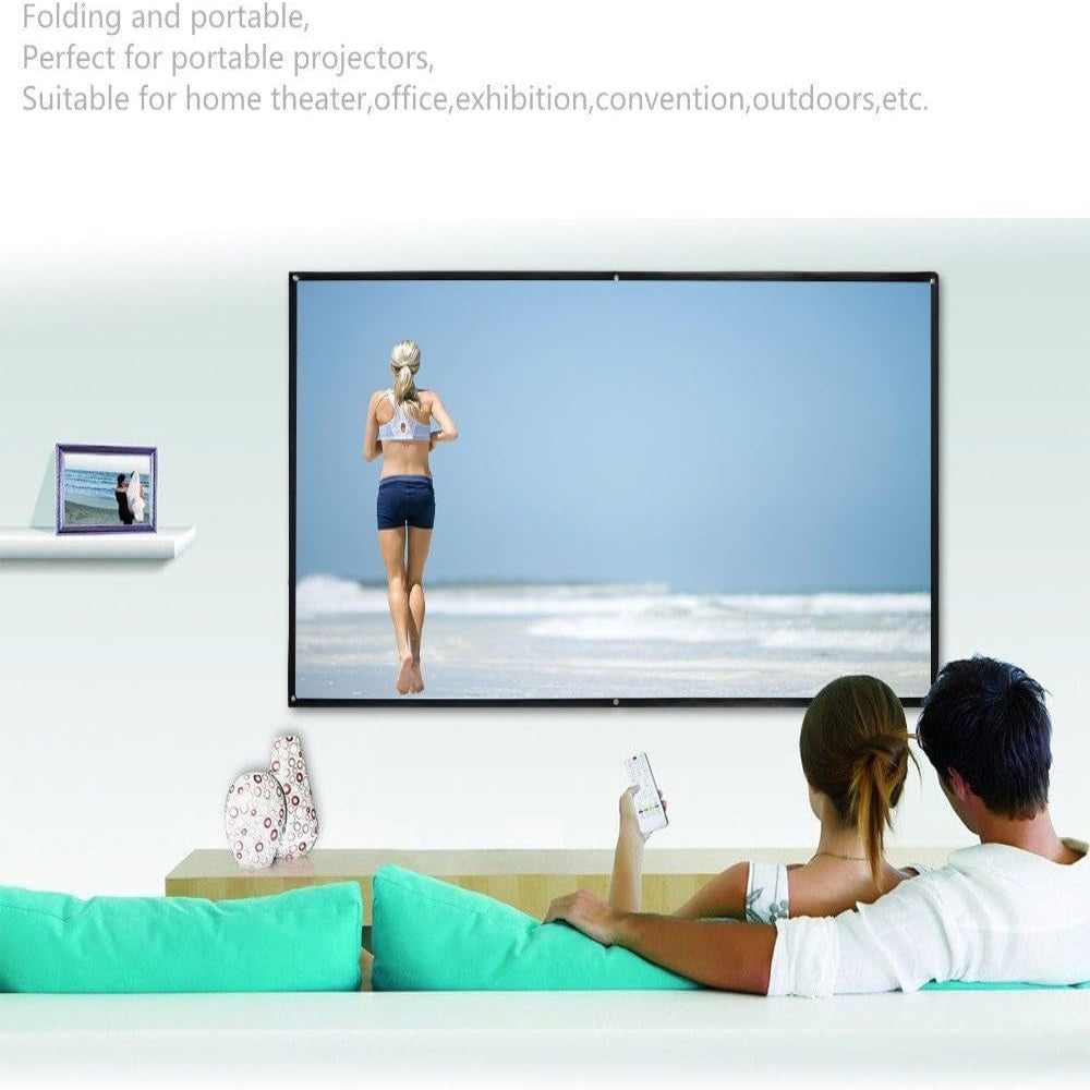 180 Inch Outdoor Projector Screen,  HD 16:9 Large Folding Portable Home Theater Movie Screen for Camping/Office/Party/Double Sided Projection