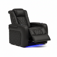 Home Theater Recliner Built for Cinematic Comfort, Nappa Leather, Power Recline, Cool Gel Memory Foam, USB-C Charging