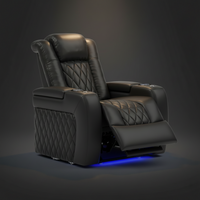 Home Theater Recliner Built for Cinematic Comfort, Nappa Leather, Power Recline, Cool Gel Memory Foam, USB-C Charging